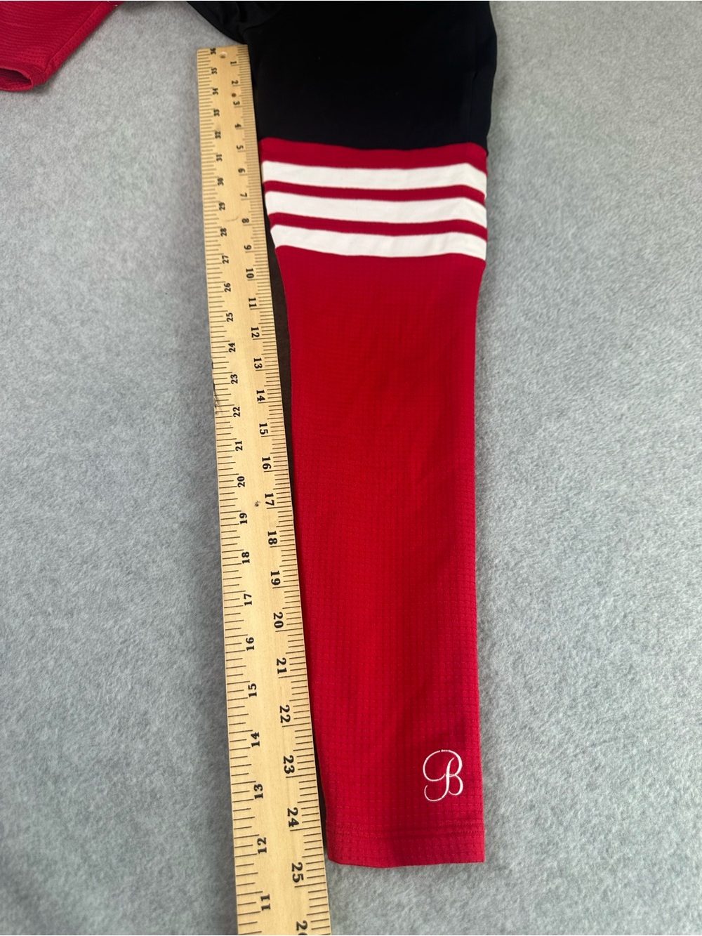 Bombshell Thigh High Stripe Sock Leggings Black Red White High Waist Size Medium - Picture 11 of 13